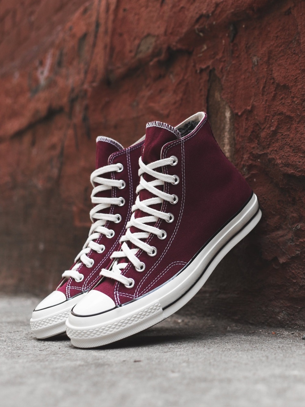 Converse High Top Sneakers - Burgundy and Cream